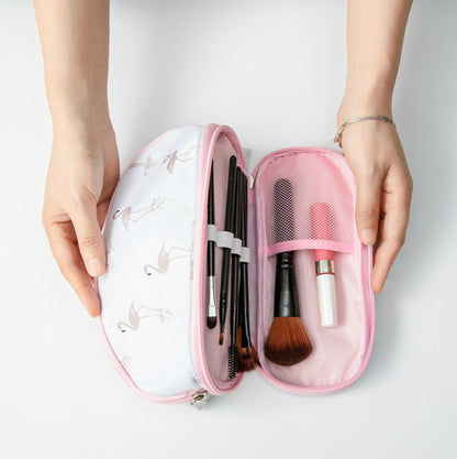 Portable large capacity double layer cosmetics