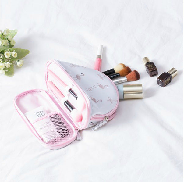 Portable large capacity double layer cosmetics